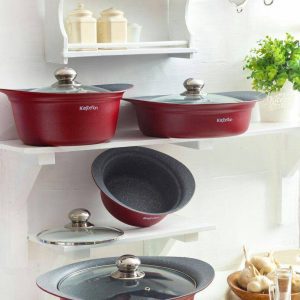 سرویس قابلمه 8 پارچه تفلون ساینا کاج تفلون