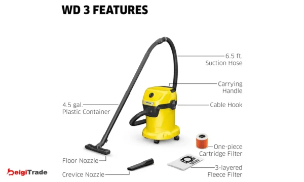 جاروبرقی آب و خاک كرشر مدل WD3